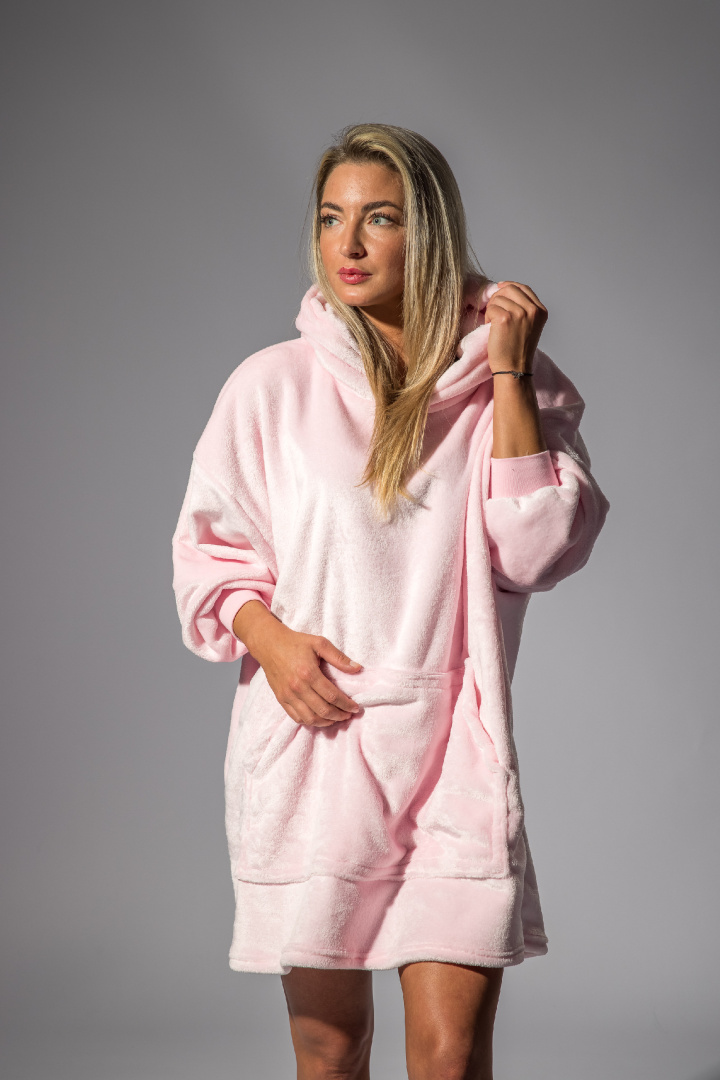 GoldBee Mikina Doba Ledová Fluffy Light Rose (Barva Light Rose, Velikost XL-4XL)