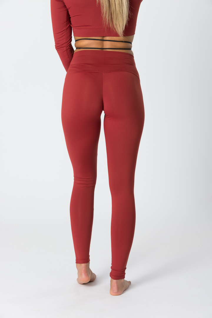 GoldBee Legíny Lycra Fifty Shades Of Brick Red (Barva Brick Red, Velikost L)