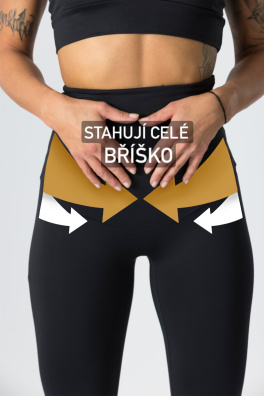 GoldBee Legíny Stahující Celé Břicho Black (Barva Black, Velikost S)